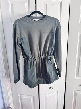 Athleta Olive Green Cinch Waist Pullover Sweatshirt Size S